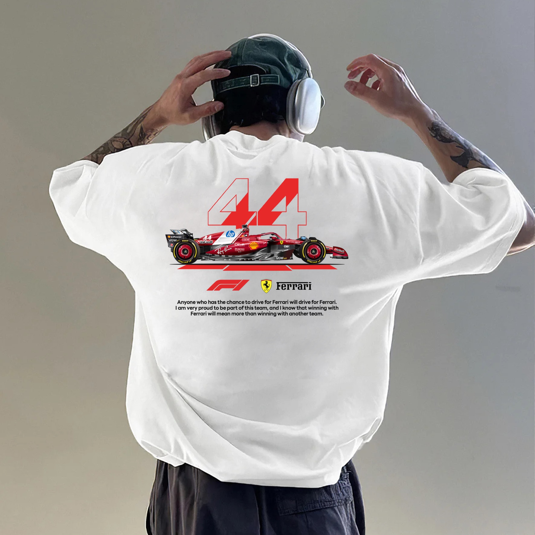 Classic Racing Race Car Team Street Print Pure Cotton Casual T-Shirt 01