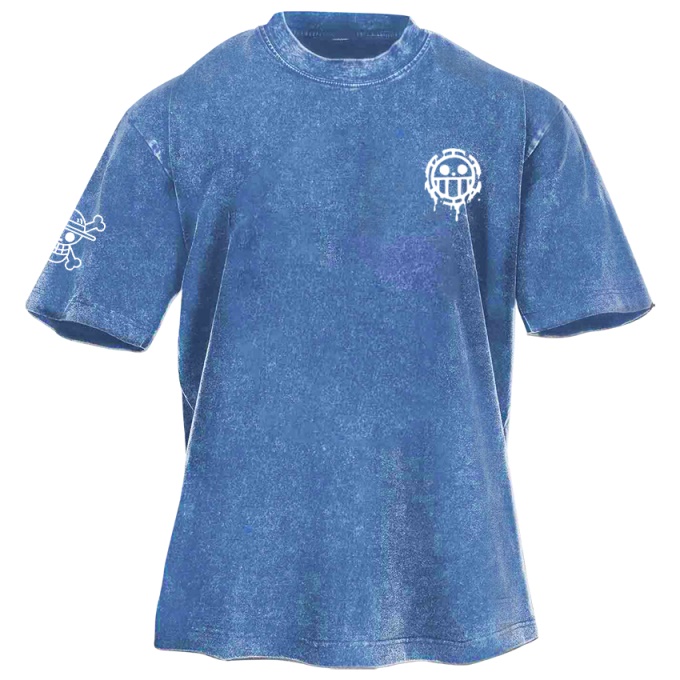 Classic Popular Anime Print Retro Washed Short Sleeves 01