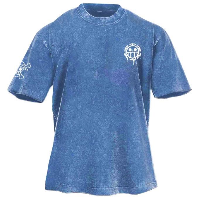 Classic Popular Anime Print Retro Washed Short Sleeves 01