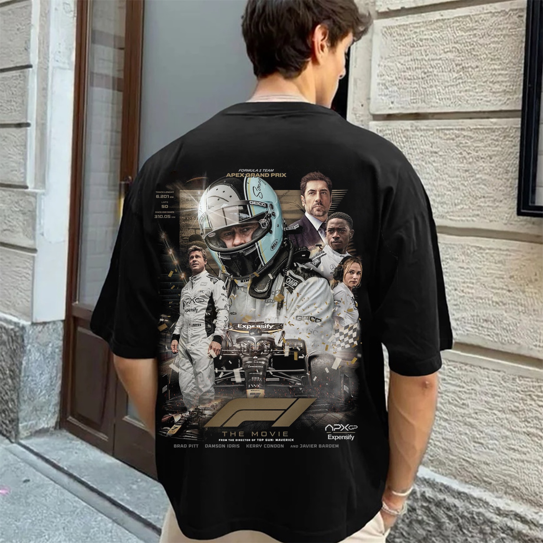 Popular Racing Movie Print Cotton Casual T-Shirt 11