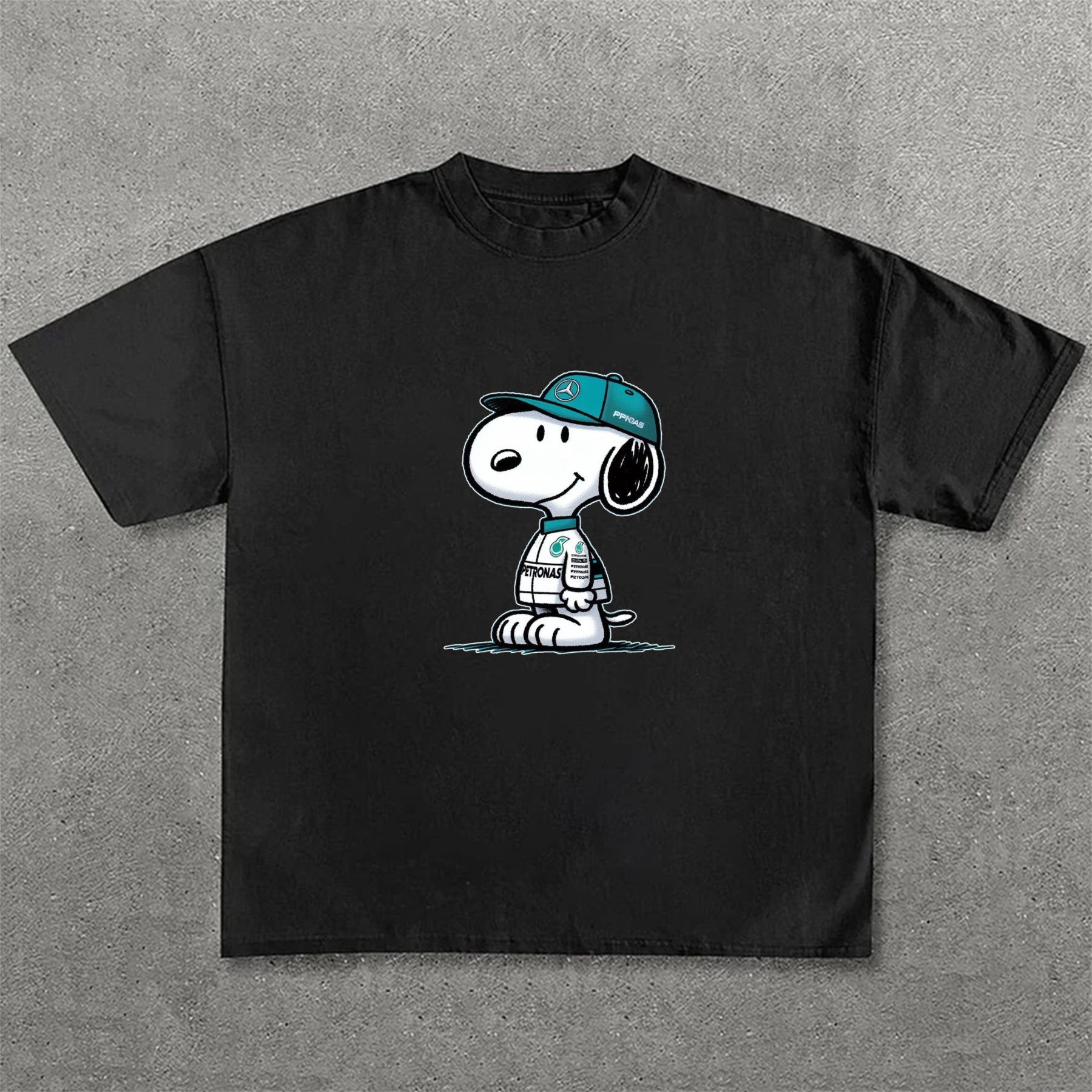 Popular Racing Team × Cartoon Character Printed Pure Cotton Casual T-Shirt 01