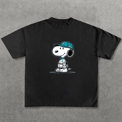 Popular Racing Team × Cartoon Character Printed Pure Cotton Casual T-Shirt 01