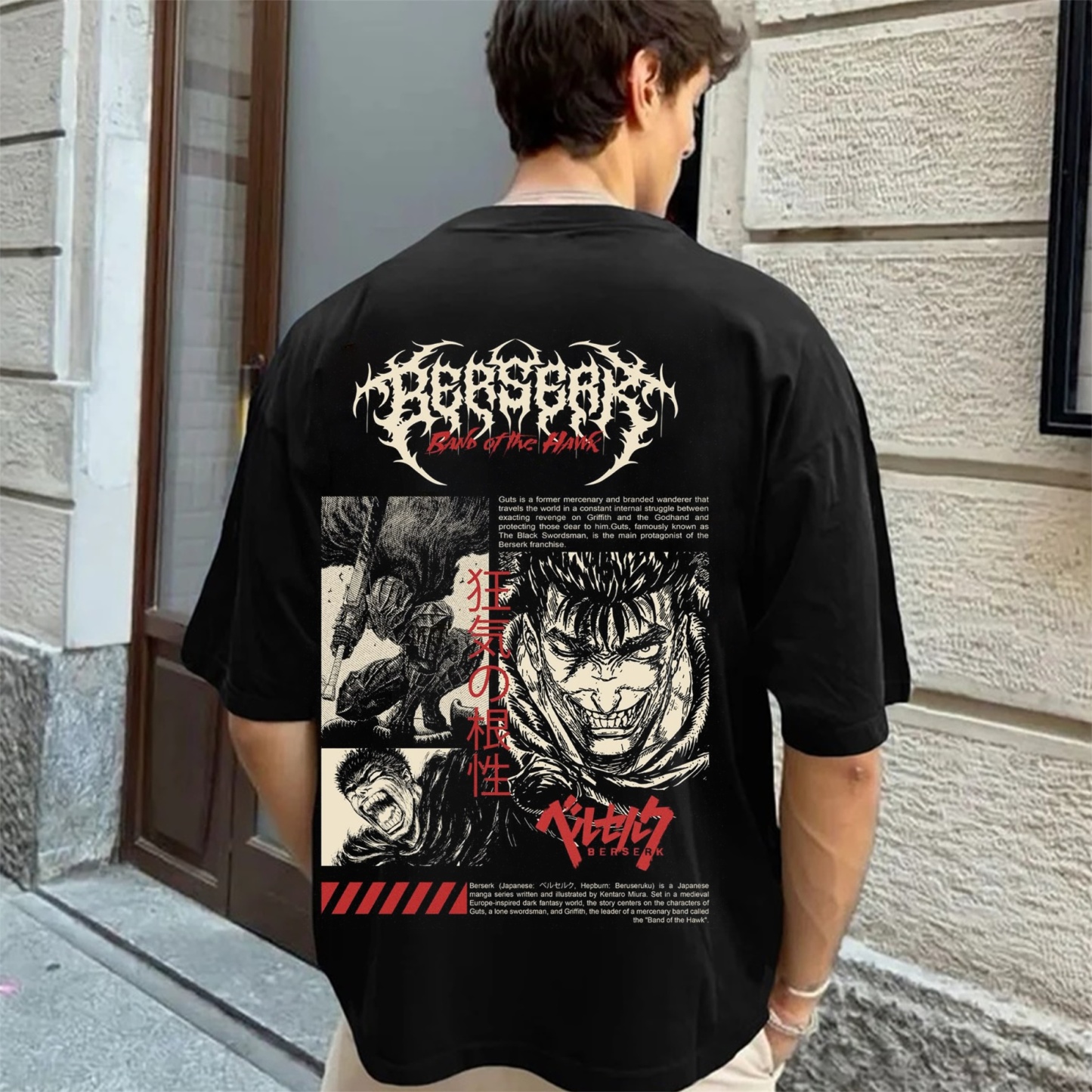 Dark Anime Print Pure Cotton Casual Short Sleeves 01