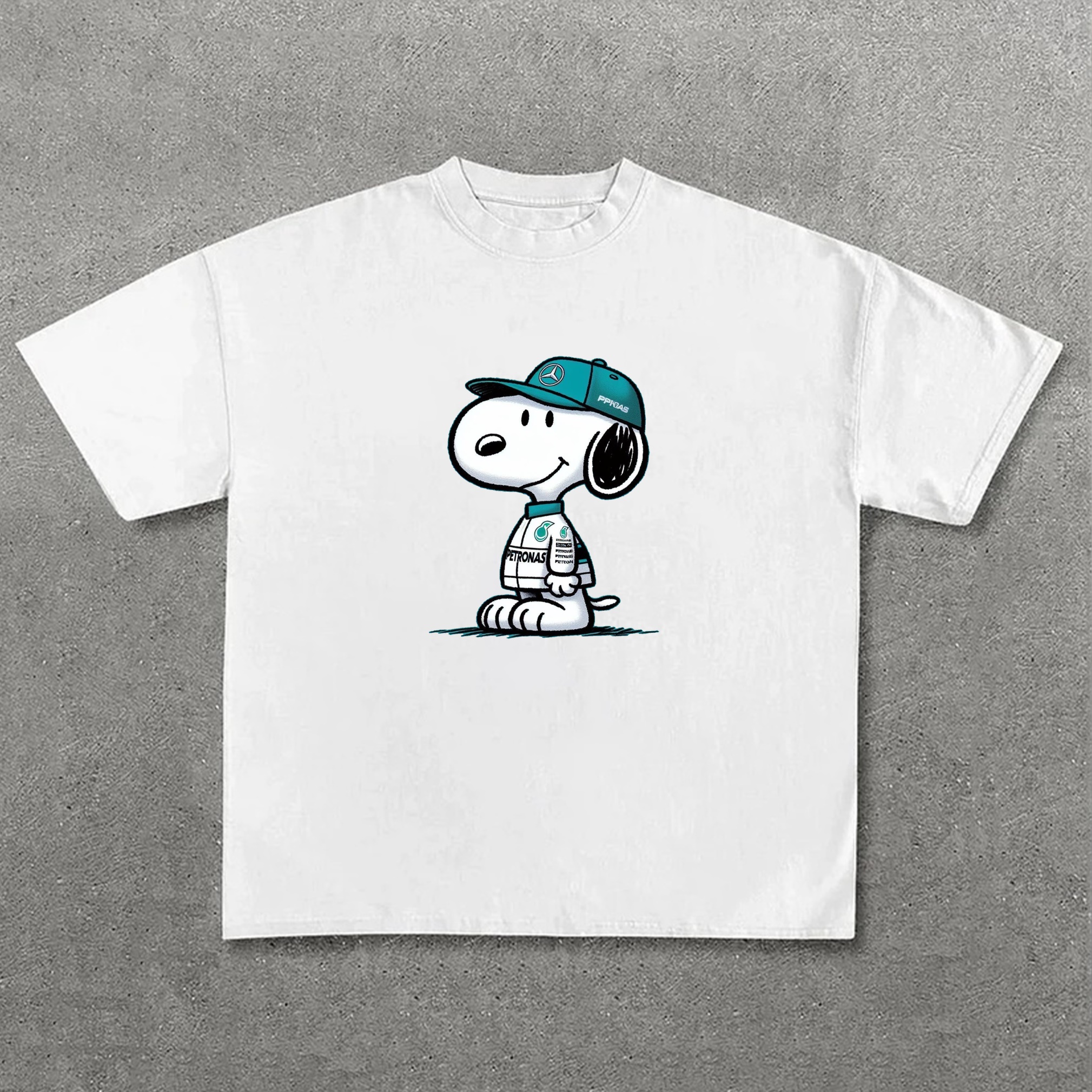 Popular Racing Team × Cartoon Character Printed Pure Cotton Casual T-Shirt 01