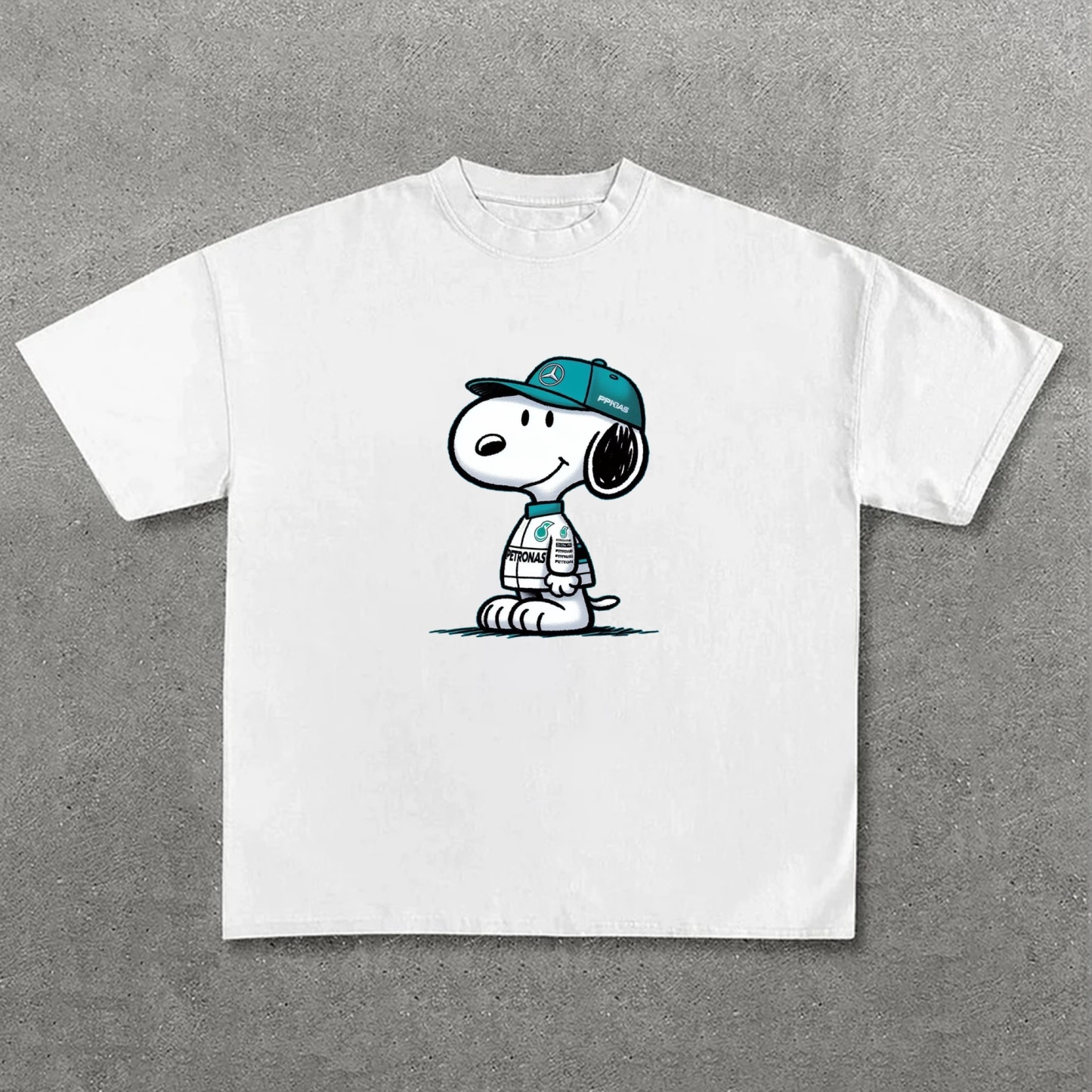 Popular Racing Team × Cartoon Character Printed Pure Cotton Casual T-Shirt 01