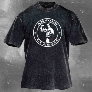 Fitness Legend Print Washed Vintage Short Sleeves 01