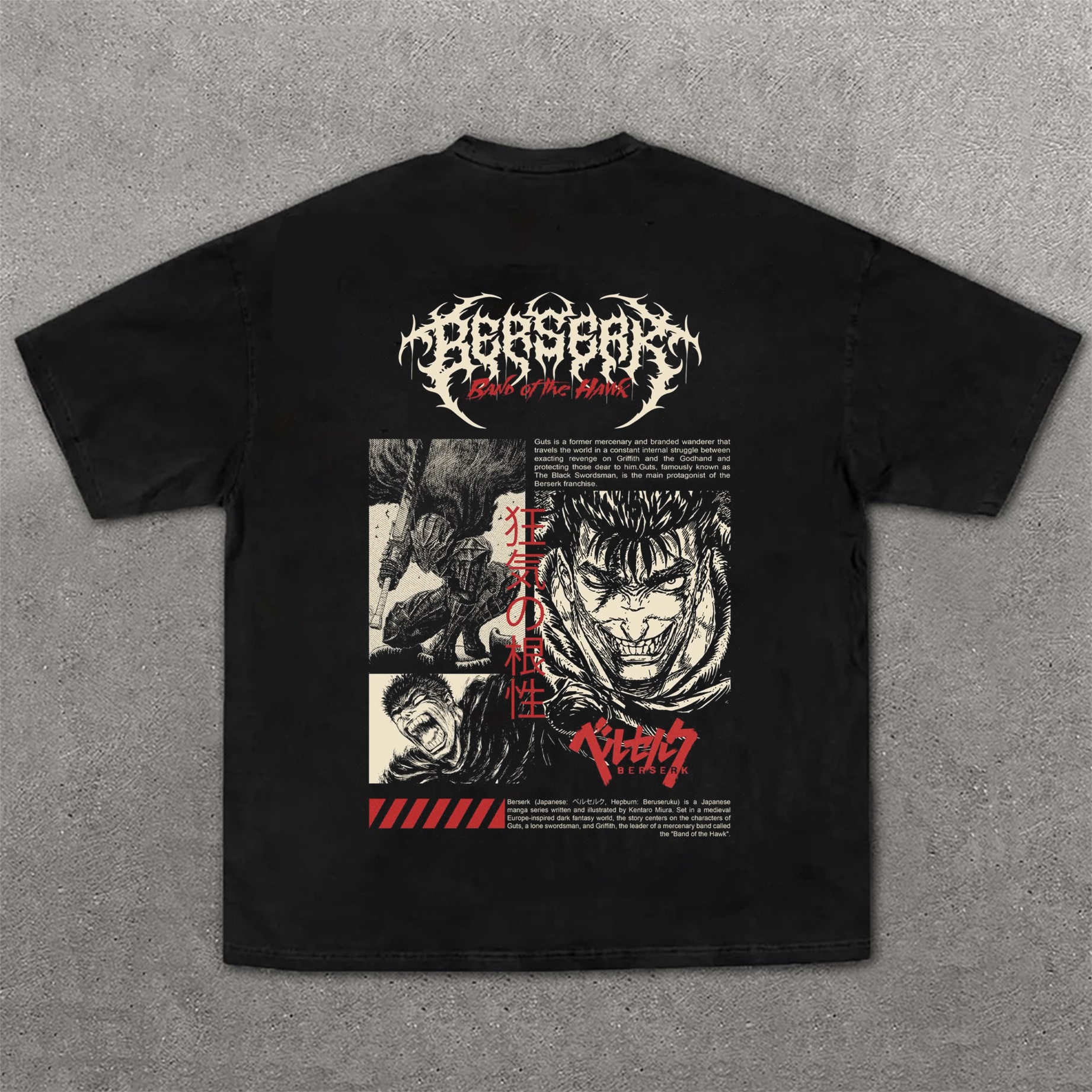 Dark Anime Print Pure Cotton Casual Short Sleeves 01