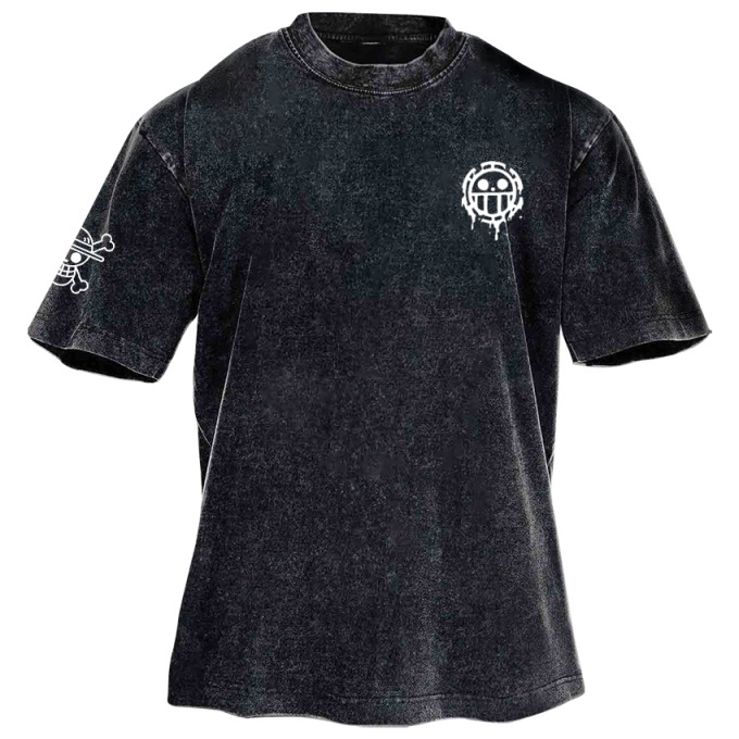 Classic Popular Anime Print Retro Washed Short Sleeves 01