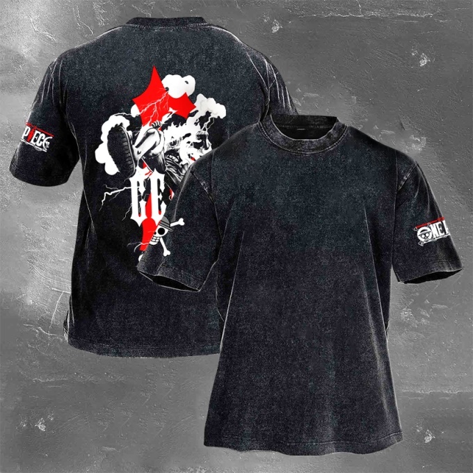 Classic Popular Anime Print Retro Washed Short Sleeves 04