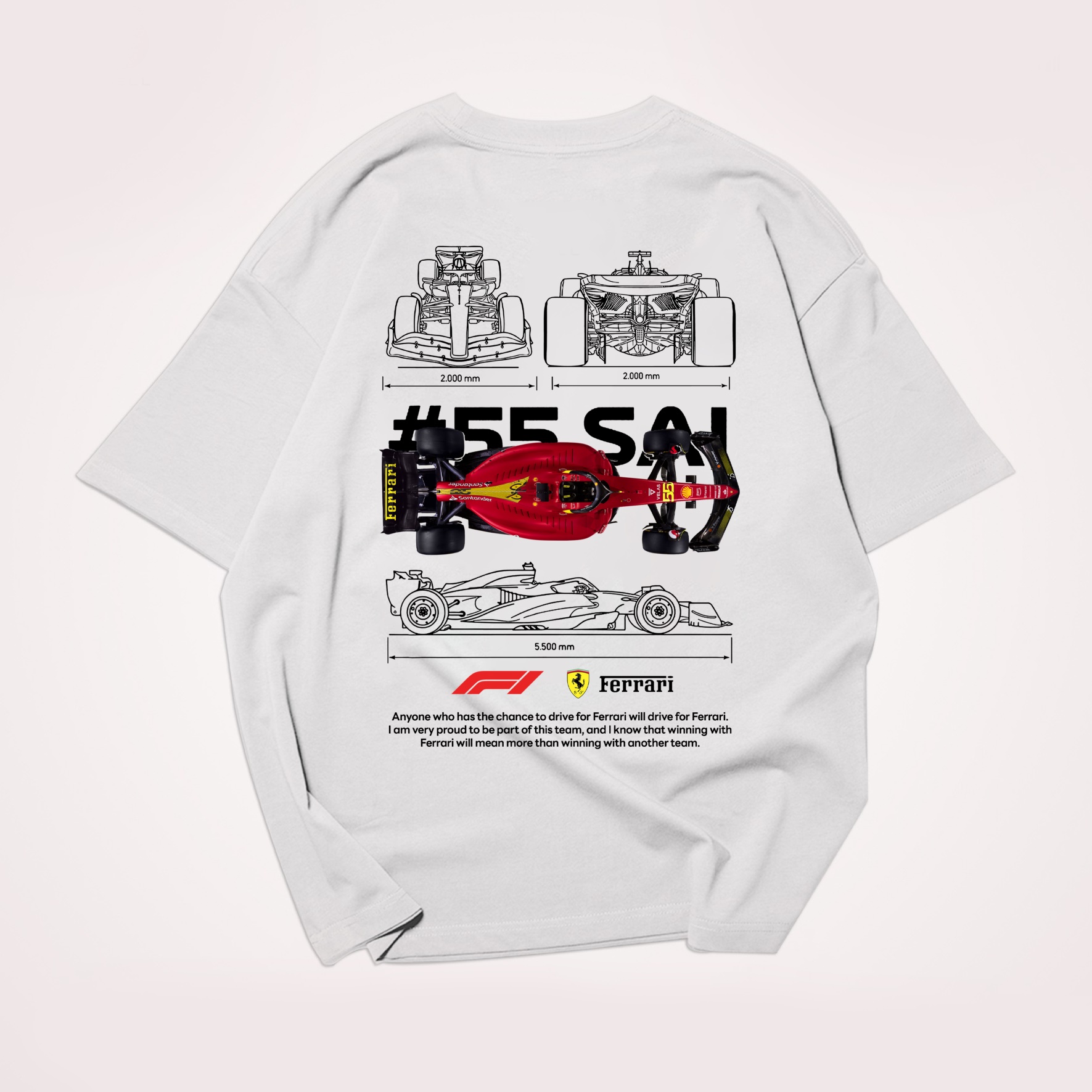 Classic Racing Race Car Team Street Print Pure Cotton Casual T-Shirt 04