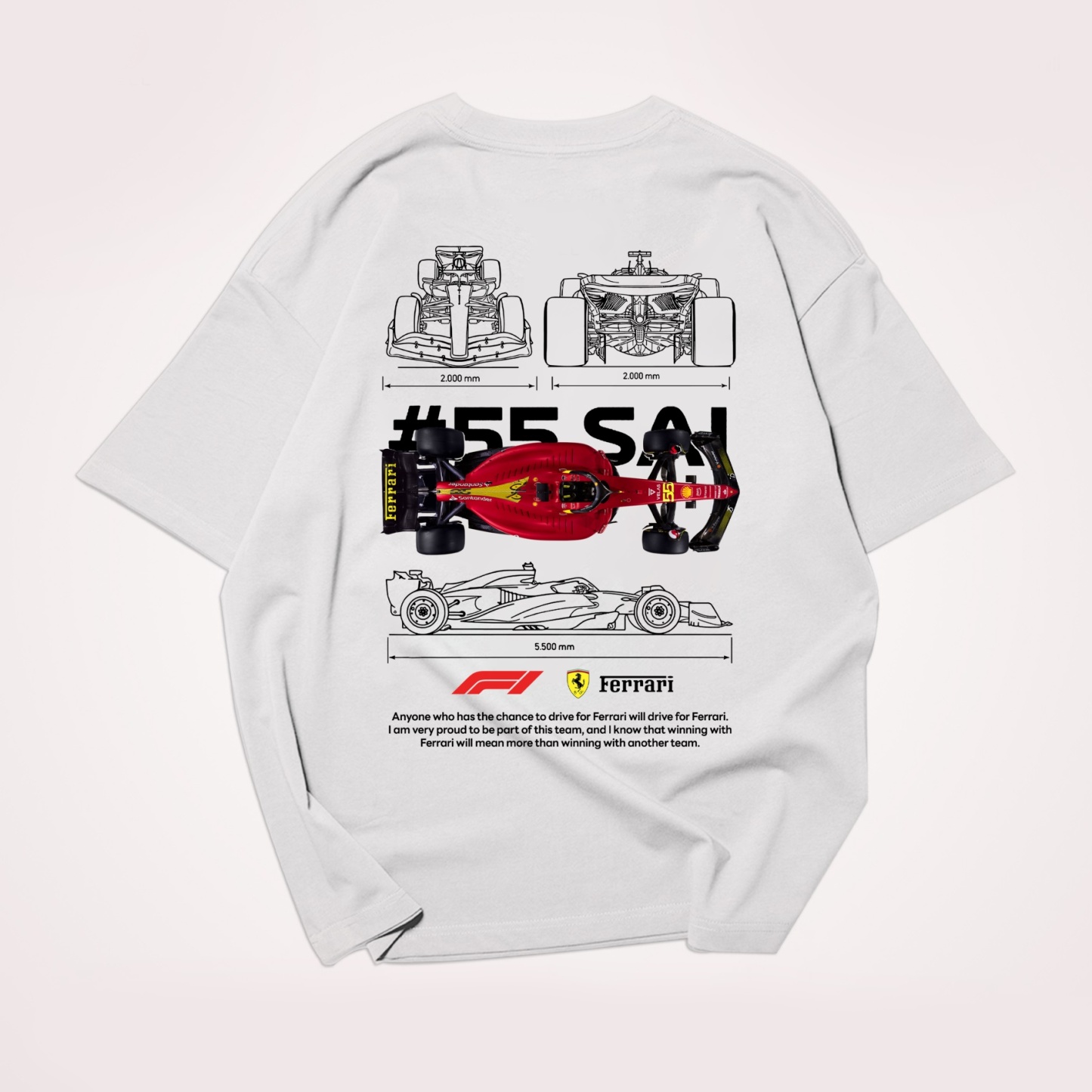 Classic Racing Race Car Team Street Print Pure Cotton Casual T-Shirt 04