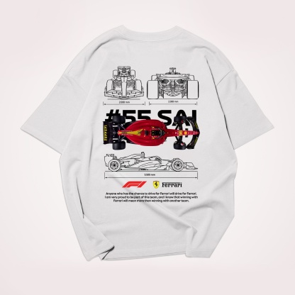 Classic Racing Race Car Team Street Print Pure Cotton Casual T-Shirt 04