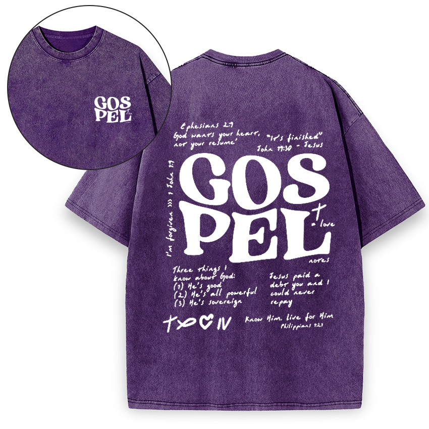 GOSPEL Notes Christian Washed Vintage T-Shirt