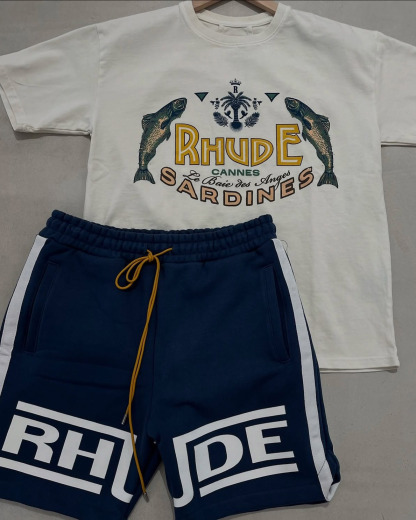 RHUDE Coconut Fish Print T-Shirt And Shorts Co-Ord