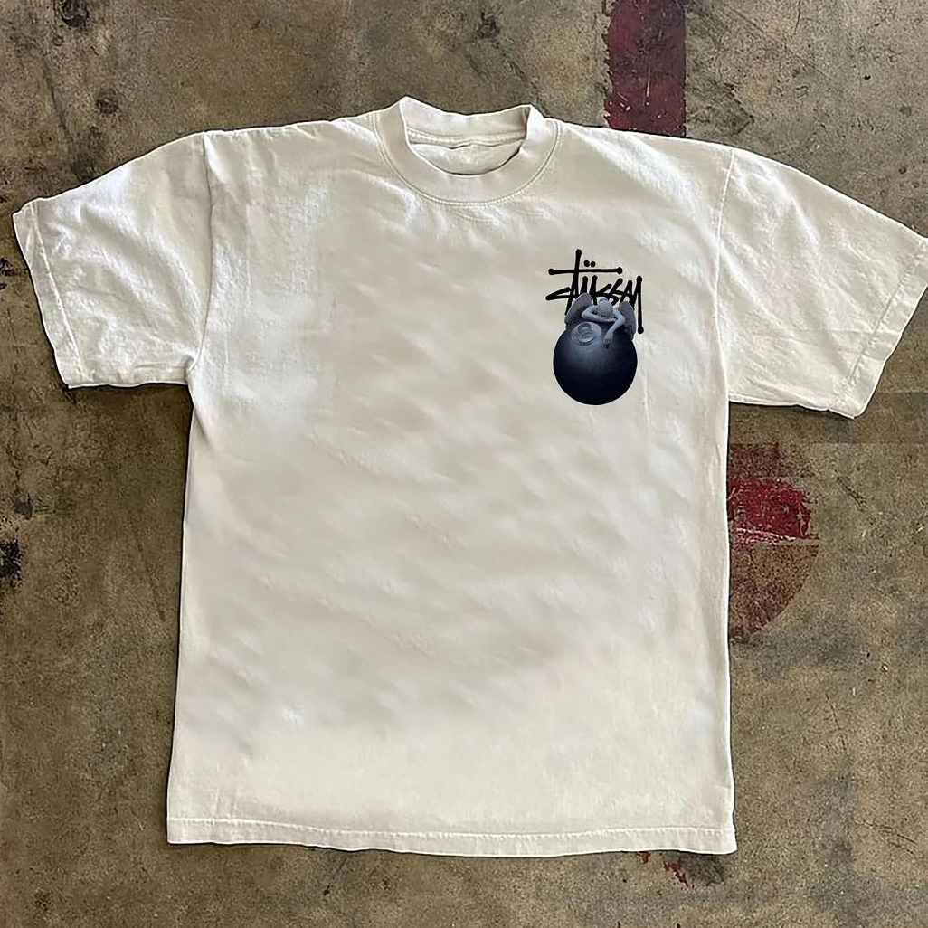 Words Billiards Print Short Sleeve T-shirt