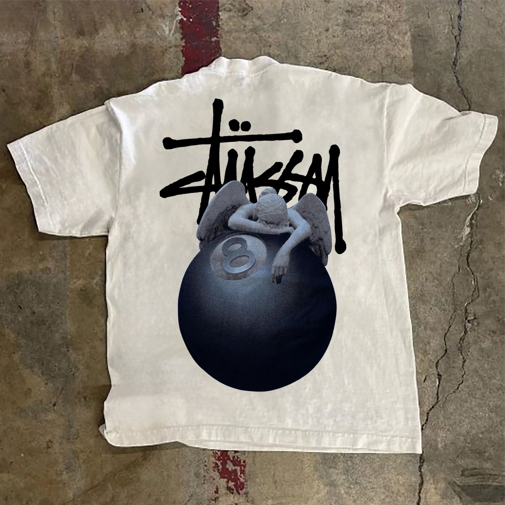 Words Billiards Print Short Sleeve T-shirt