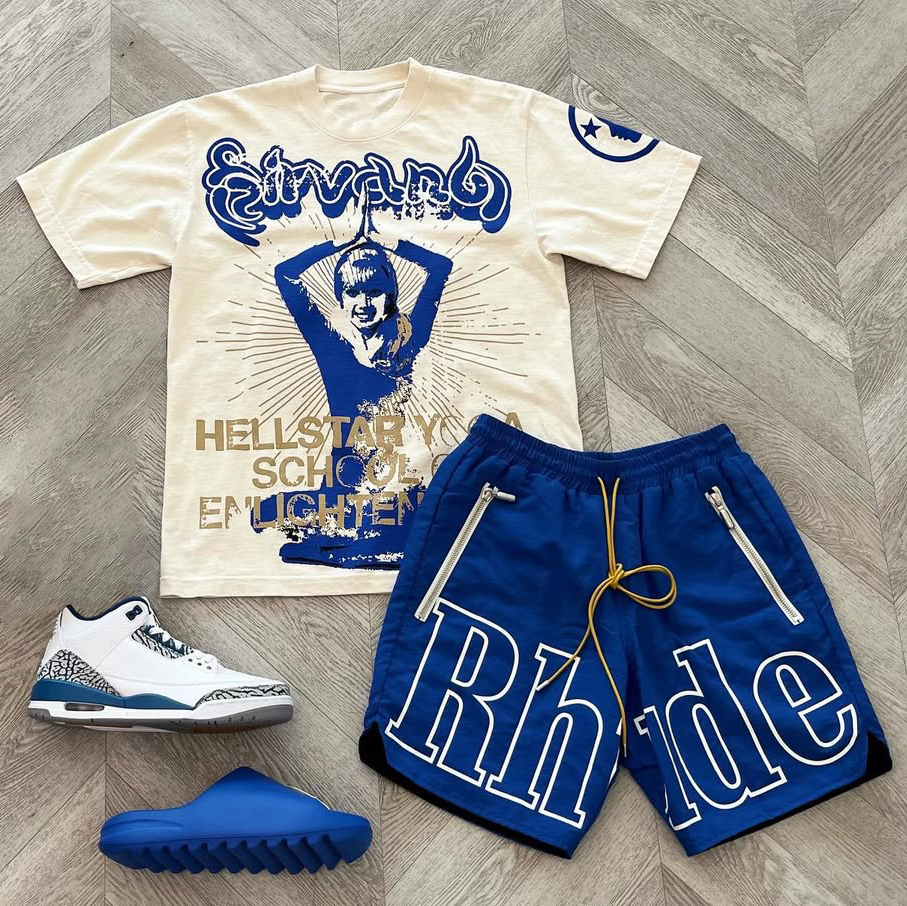 Pray Print T-shirt Shorts Two-Piece Set