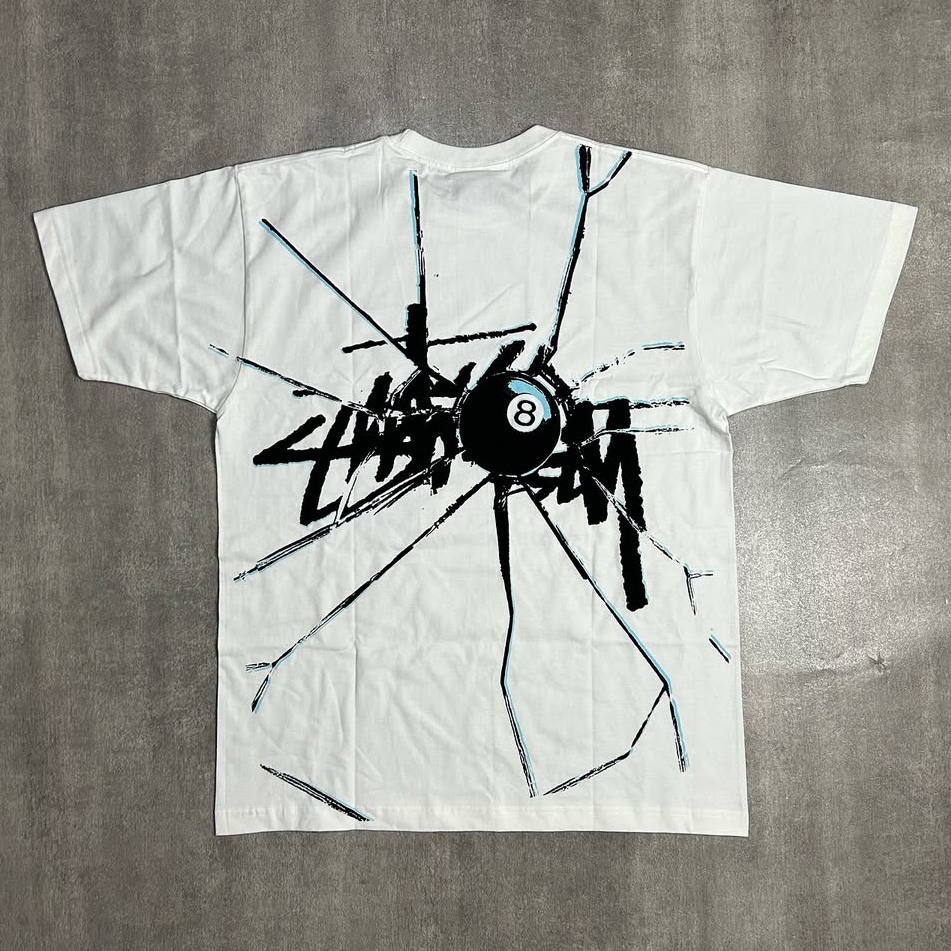 Billiards No. 8 Spider Print Short Sleeve T-Shirt