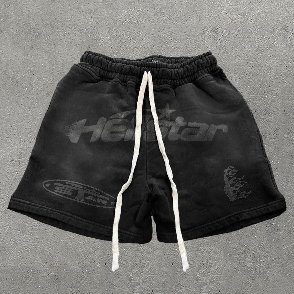 Vintage Hellstar Graphic Casual Drawstring Shorts