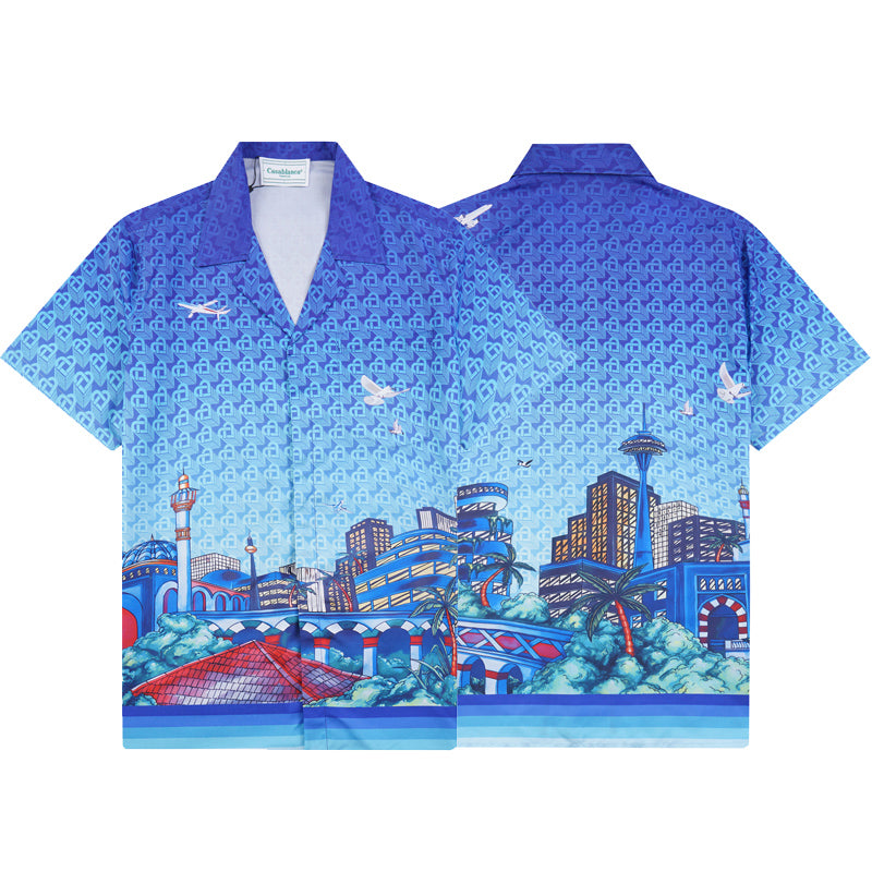 Casa 2023 new silk short-sleeved shirt