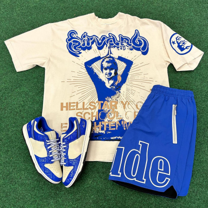 Y2k Letter Prayer Graphic T-Shirt And Shorts Co-Ord T-Shirt Set