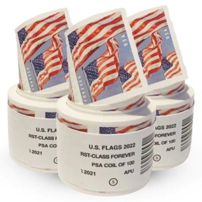 (2022) USPS Forever American Flag Stamps Rolls