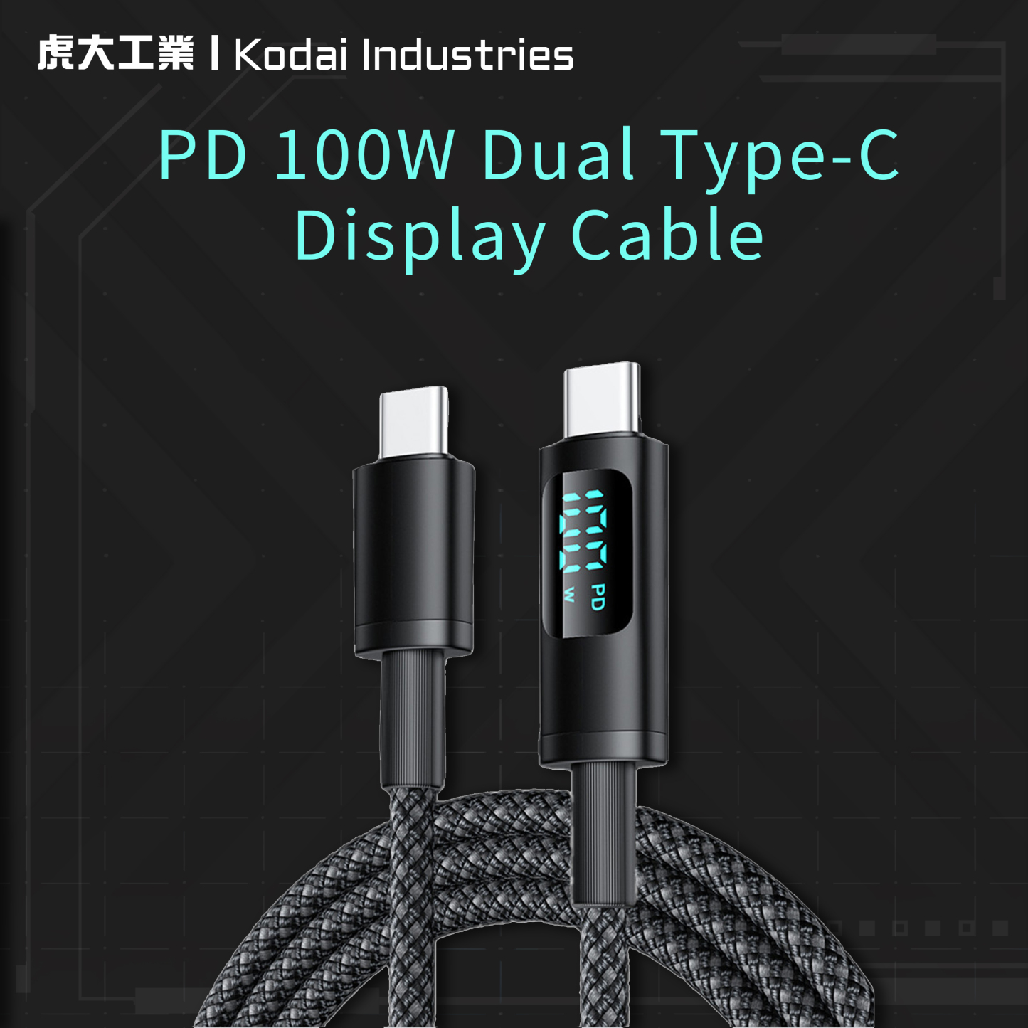 Type-C cable with display