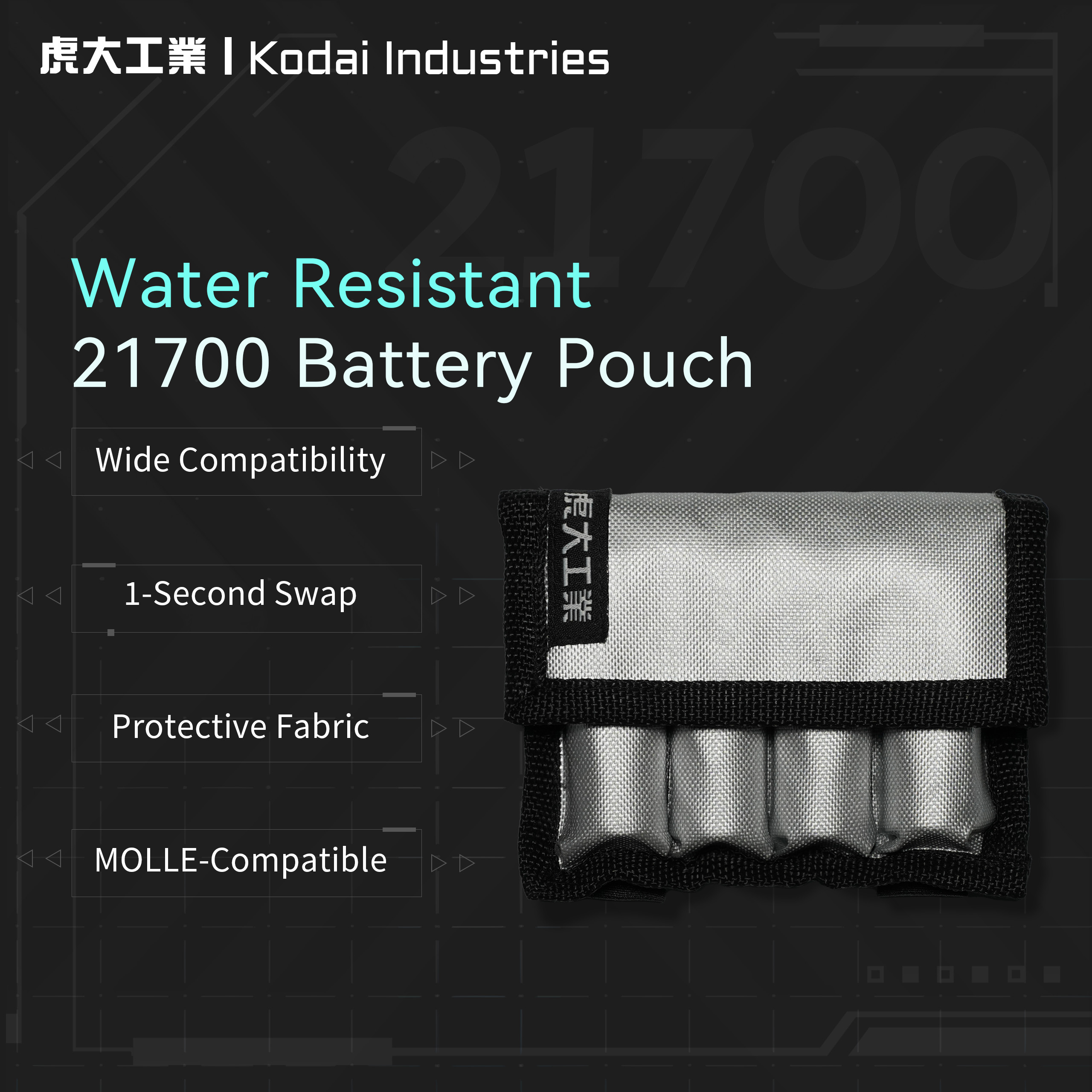 Water resistant battery pouch (2/4 slots) [Battery-Free]