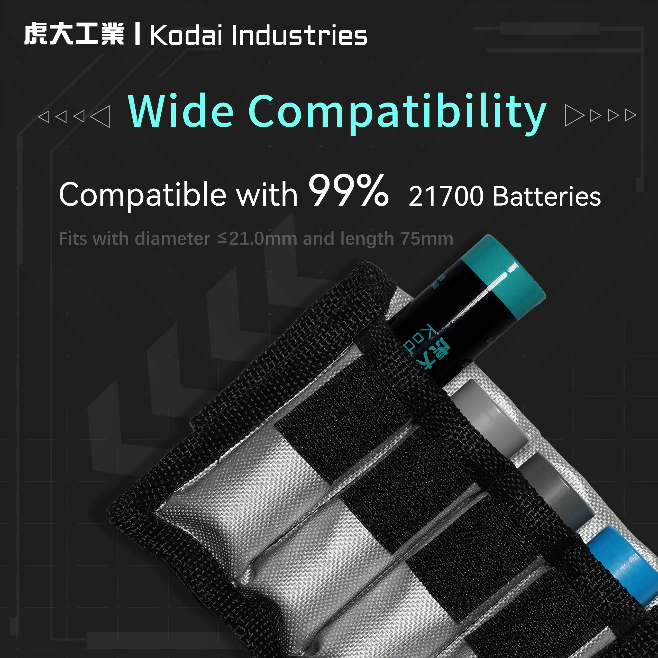 Water resistant battery pouch (2/4 slots)