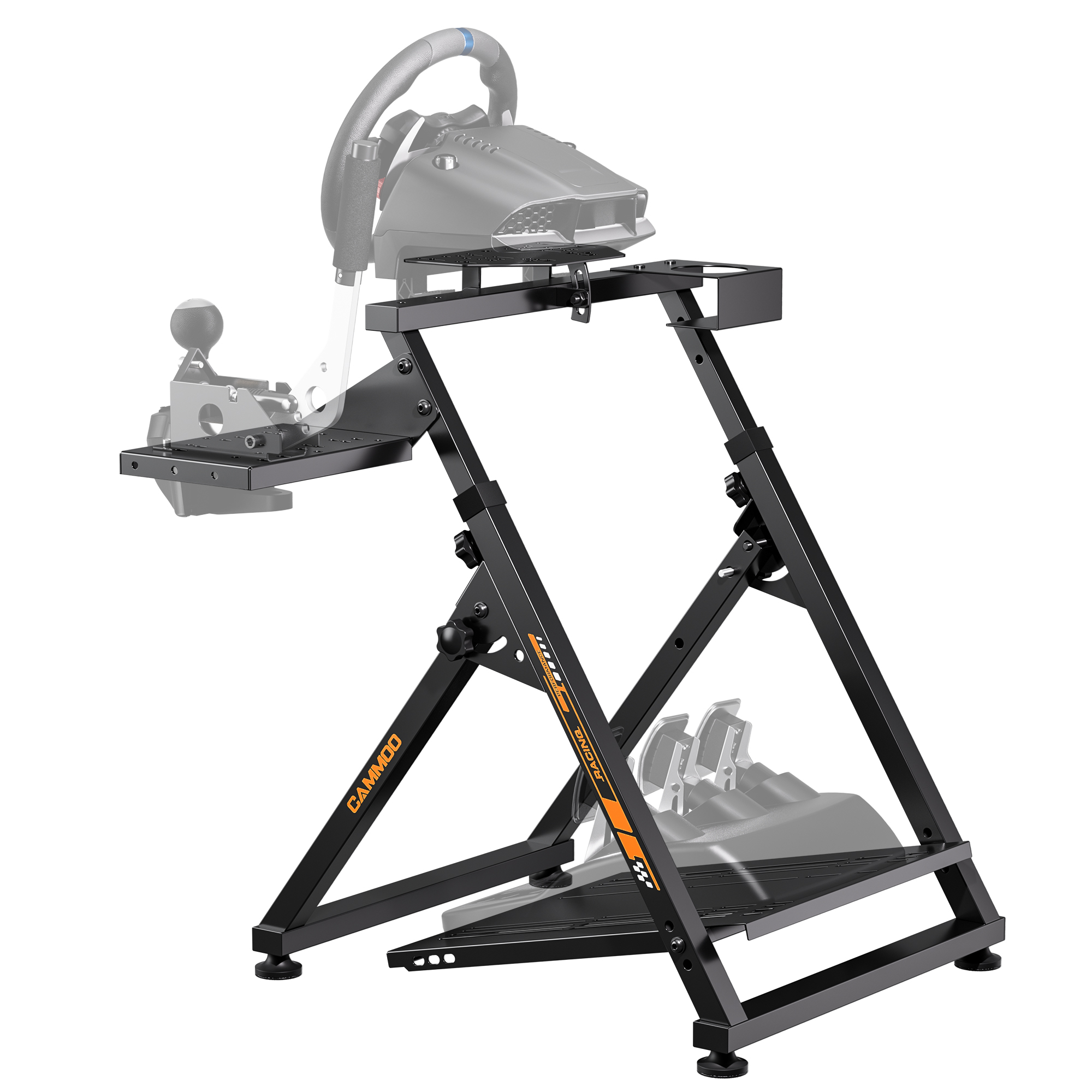 CAMMOO High Compatible Racing Wheel Stand Fits Handbrake, with Cup Holder