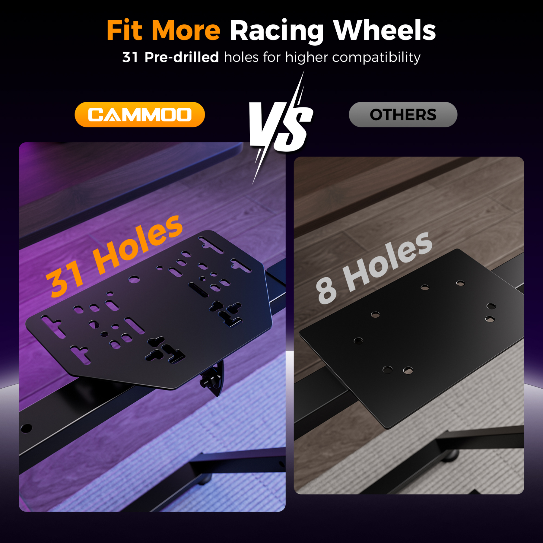 CAMMOO High Compatible Racing Wheel Stand Fits Handbrake, with Cup Holder