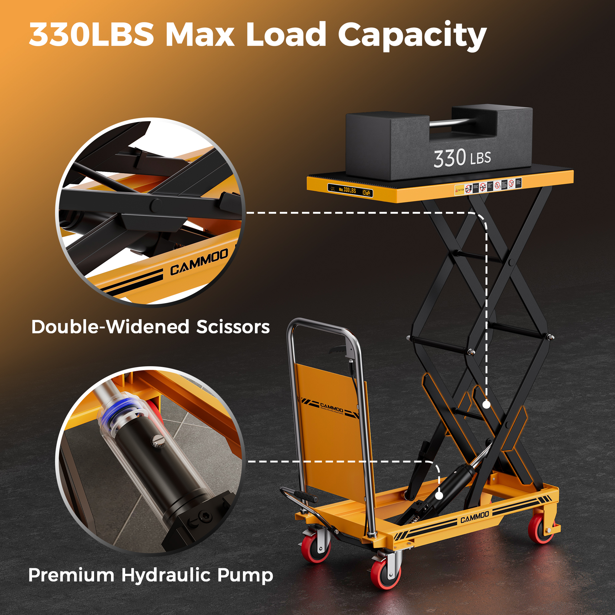 Cammoo Double Scissor Hydraulic Lift Table Cart LT330S