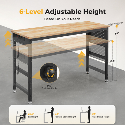 Cammoo Basic 60" Adjustable Heavy Duty Workbench