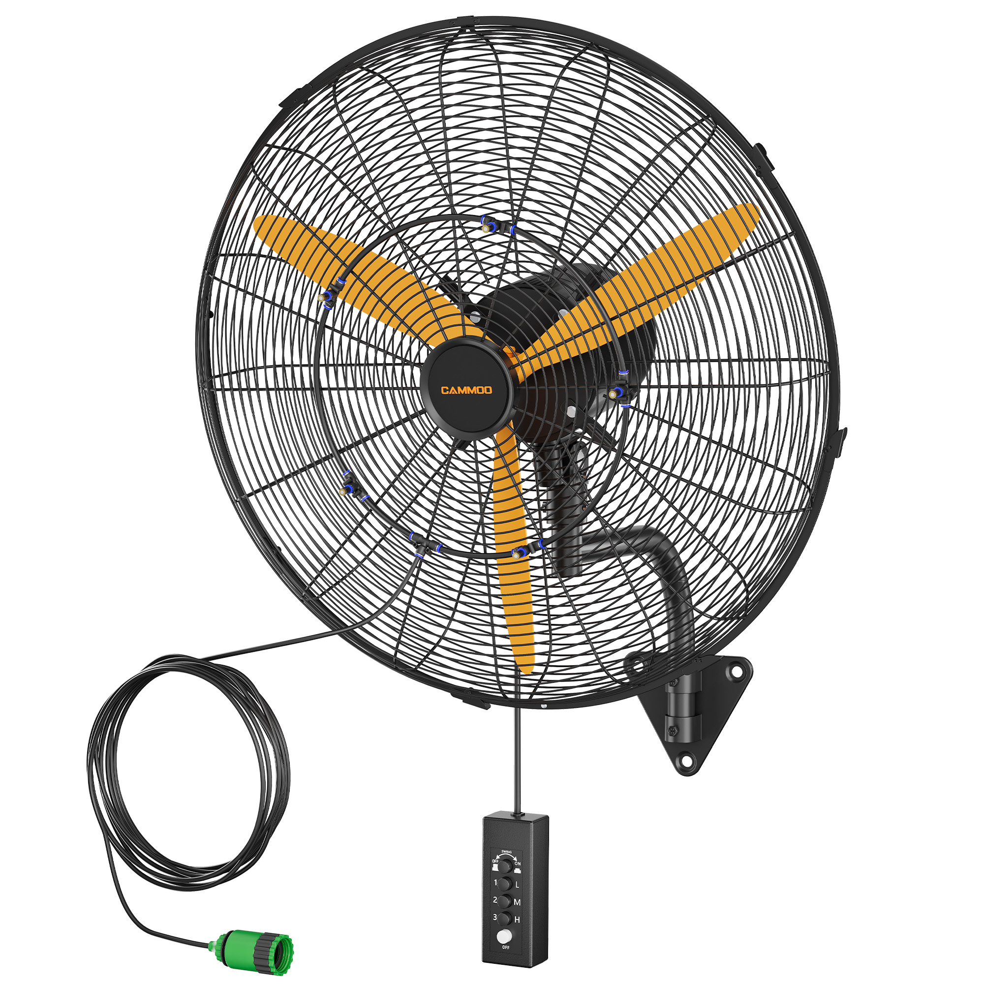 Cammoo 24 Inch Oscillating Misting Wall Mount Fan