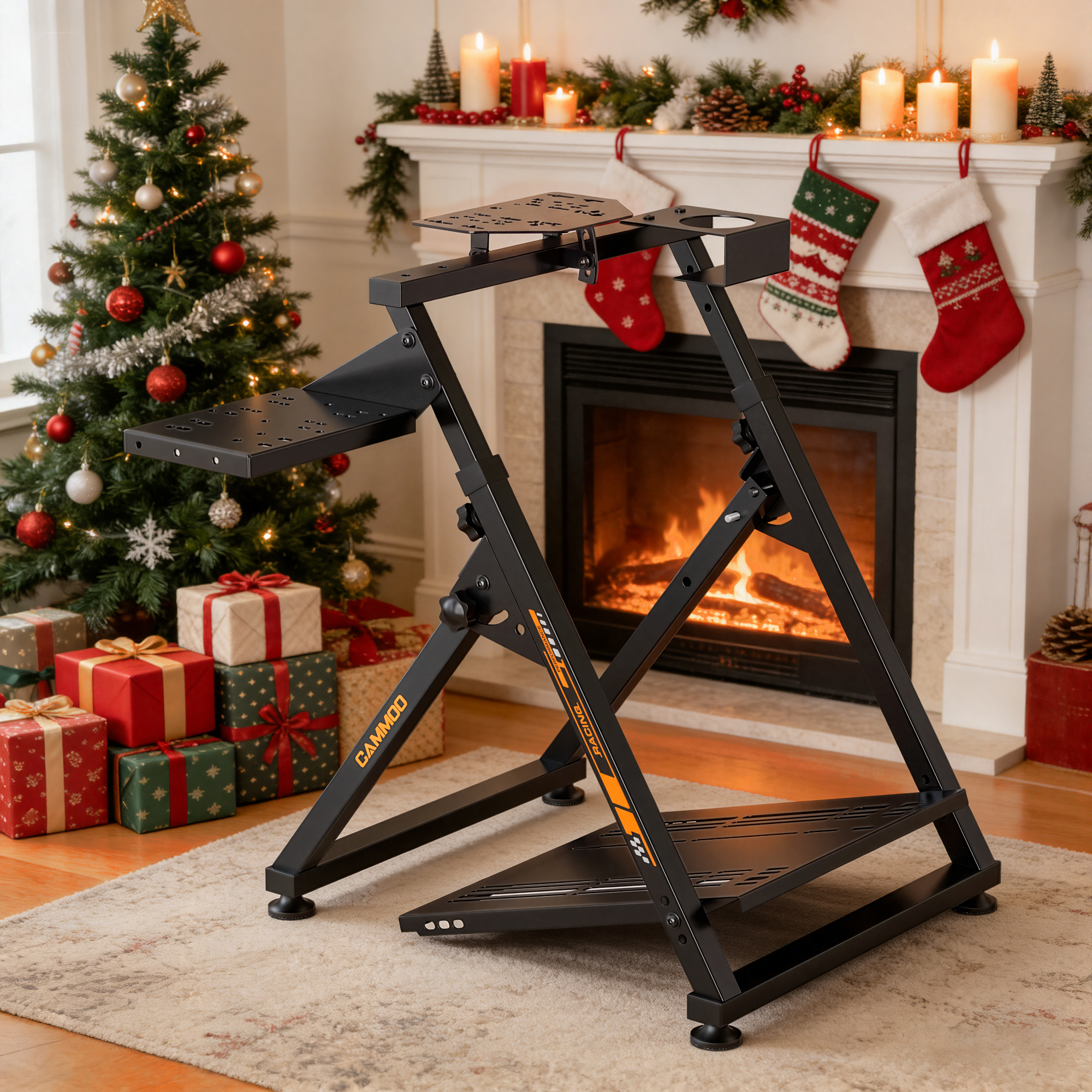 CAMMOO High Compatible Racing Wheel Stand Fits Handbrake, with Cup Holder