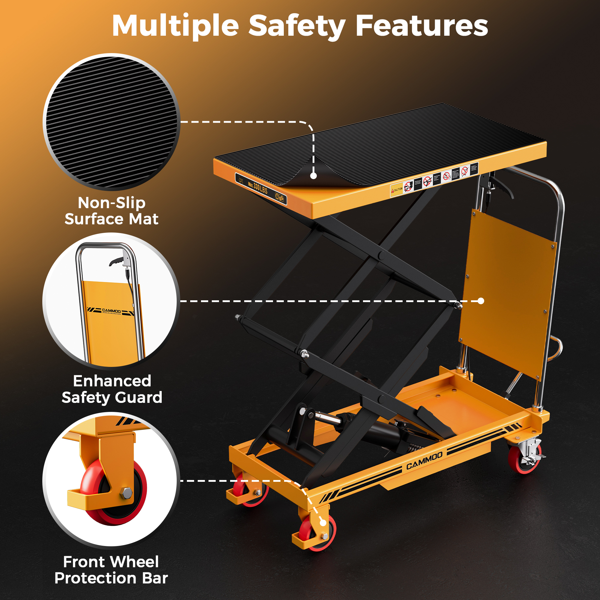Cammoo Double Scissor Hydraulic Lift Table Cart LT330S