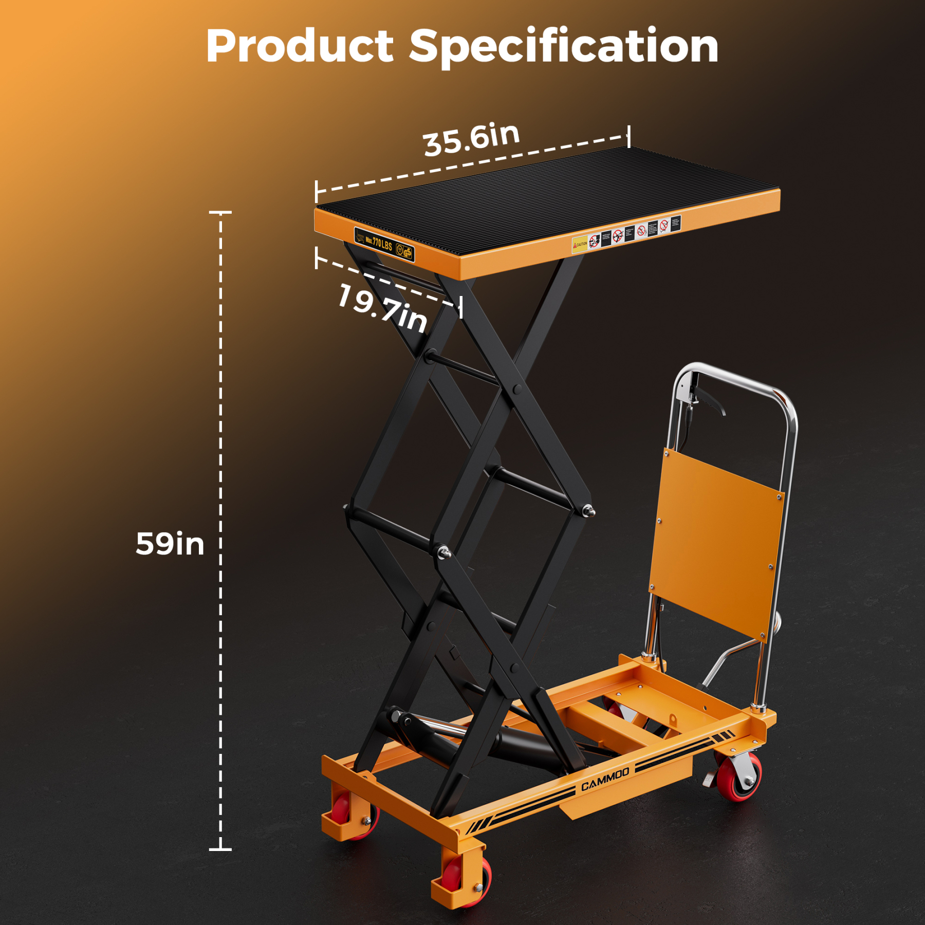 Cammoo Double Scissor Hydraulic Lift Table LT770S