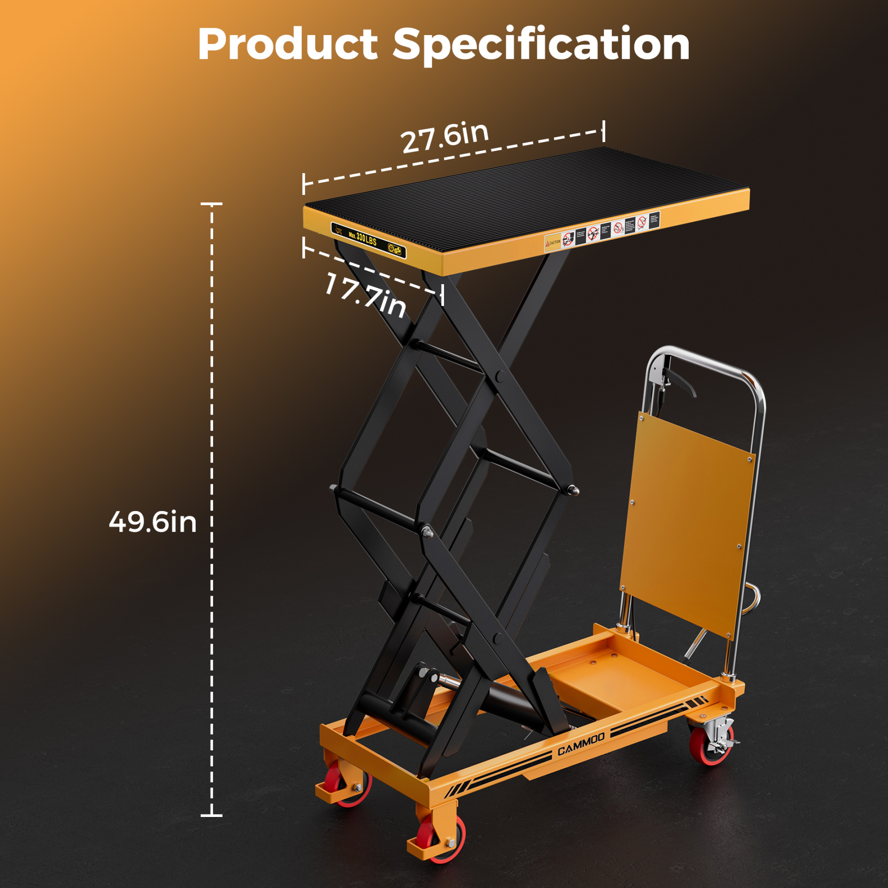 Cammoo Double Scissor Hydraulic Lift Table Cart LT330S