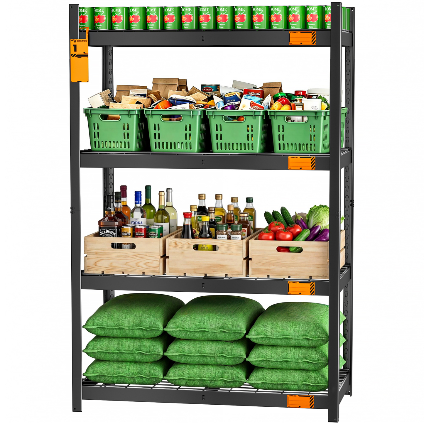 CAMMOO 4-Tier Metal Garage Storage Shelves, 40" W x 20" D x 60" H, 3200 lbs Capacity