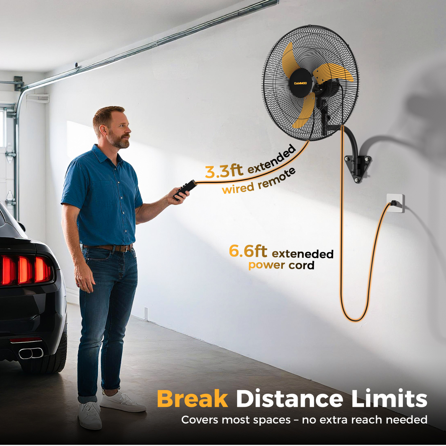 Cammoo 20 inch Wall Mount Fan Oscillating