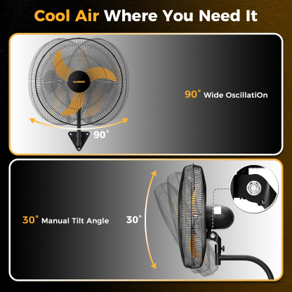 Cammoo 20 inch Wall Mount Fan Oscillating