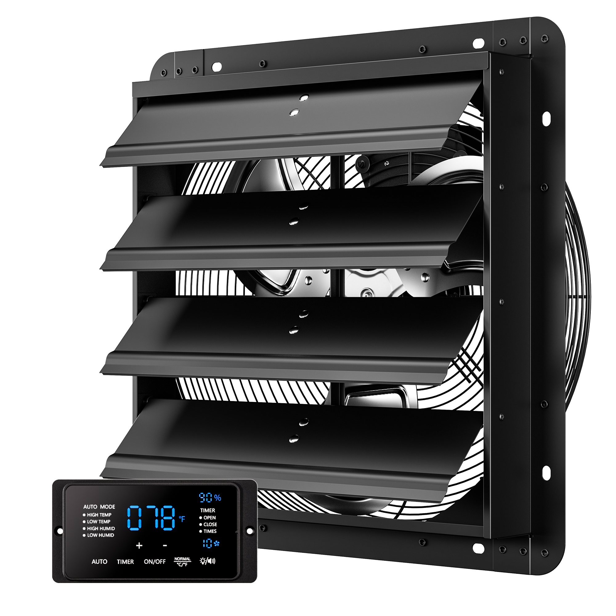 CAMMOO 16 Inch Exhaust Fan, 1550 CFM, with Temp Humidity and Speed Control