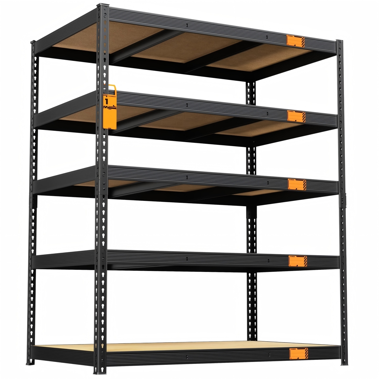 CAMMOO 4000 lbs 5-Tier Heavy Duty Garage Shelving Unit, 24"D x 48"W x 72"H Metal Storage Shelves with Adjustable MDF Boards, Utility Tool Rack for Garage, Warehouse, Basement