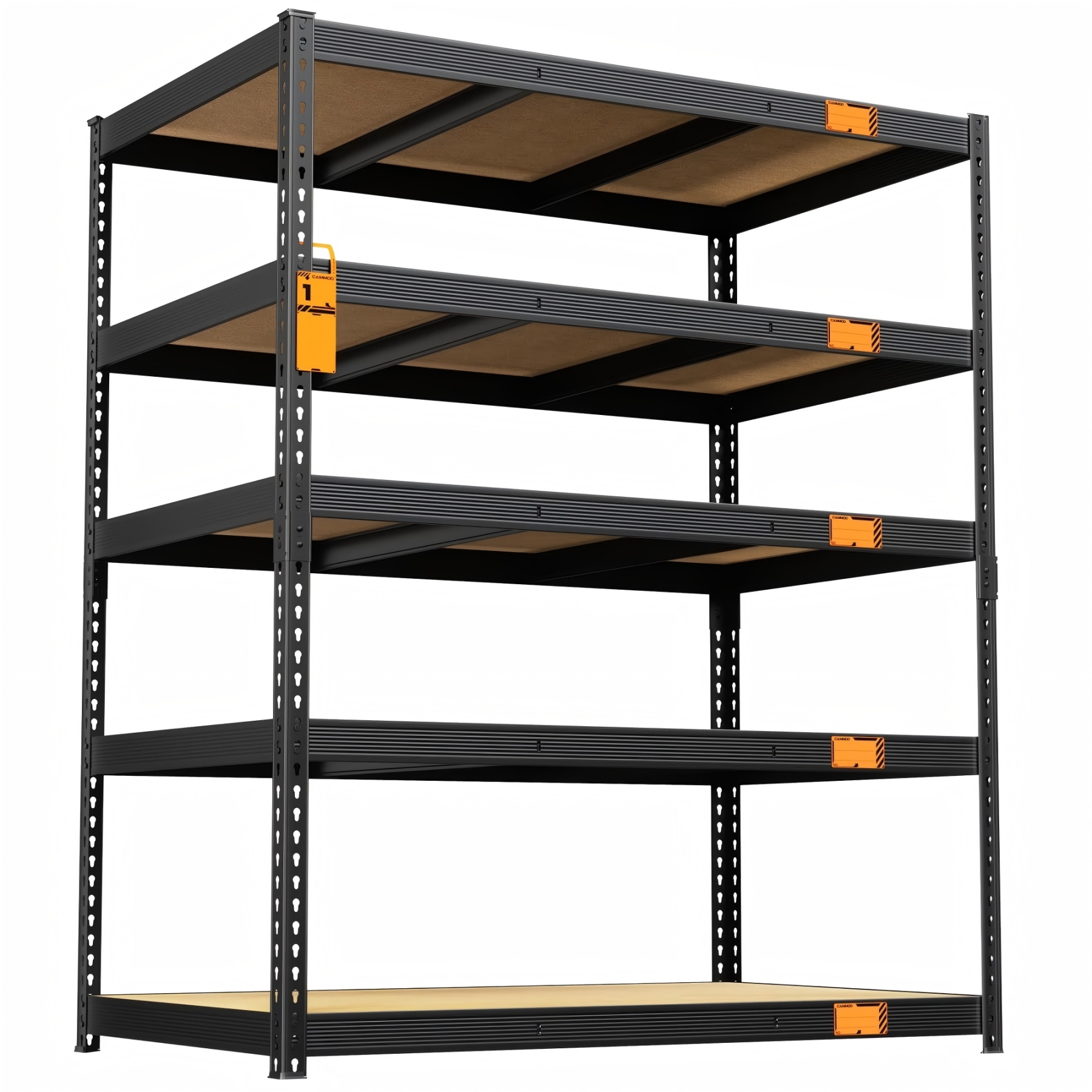 CAMMOO 4000 lbs 5-Tier Heavy Duty Garage Shelving Unit, 24"D x 48"W x 72"H Metal Storage Shelves with Adjustable MDF Boards, Utility Tool Rack for Garage, Warehouse, Basement