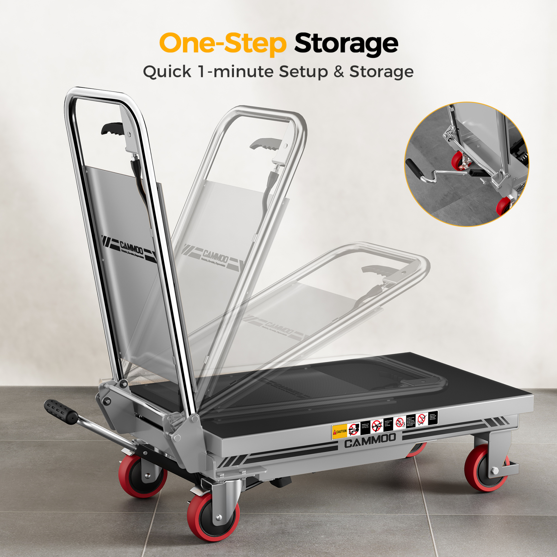 Cammoo Hydraulic Lift Table Cart LT500D-G