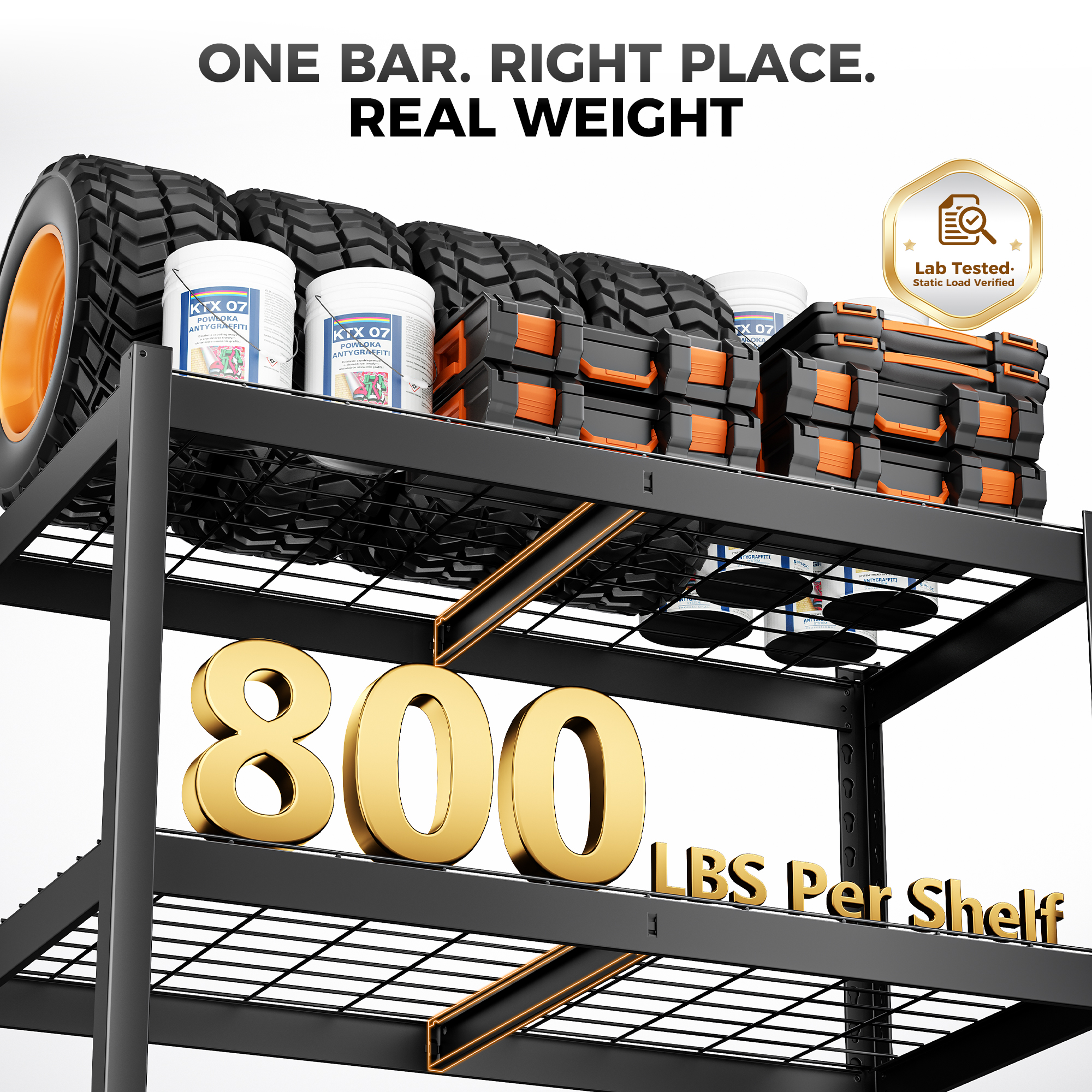 CAMMOO 4-Tier Metal Garage Storage Shelves, 40"W x 20"D x 60"H, 3200 lbs Capacity (2-Pack)