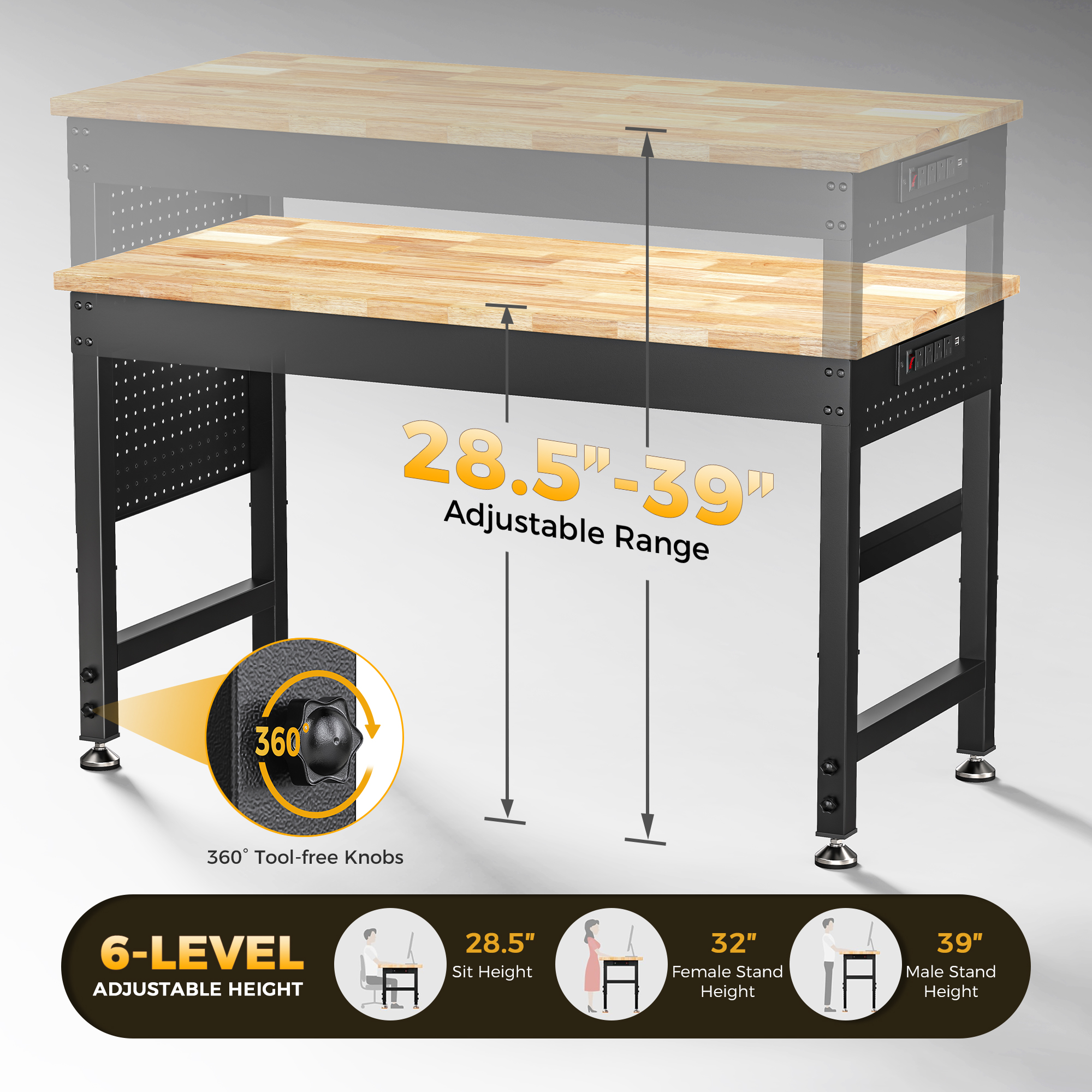 Cammoo Basic 48" Adjustable Heavy Duty Workbench