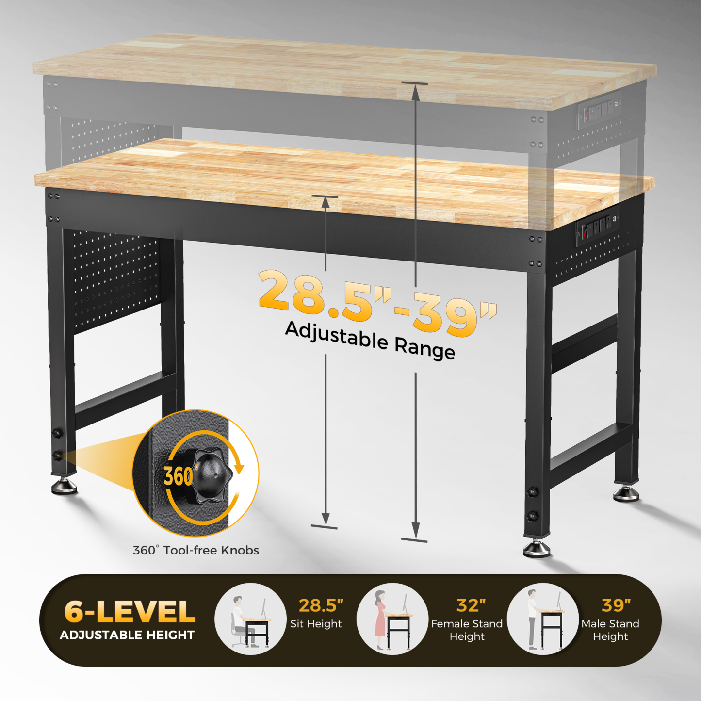 Cammoo Basic 48" Adjustable Heavy Duty Workbench