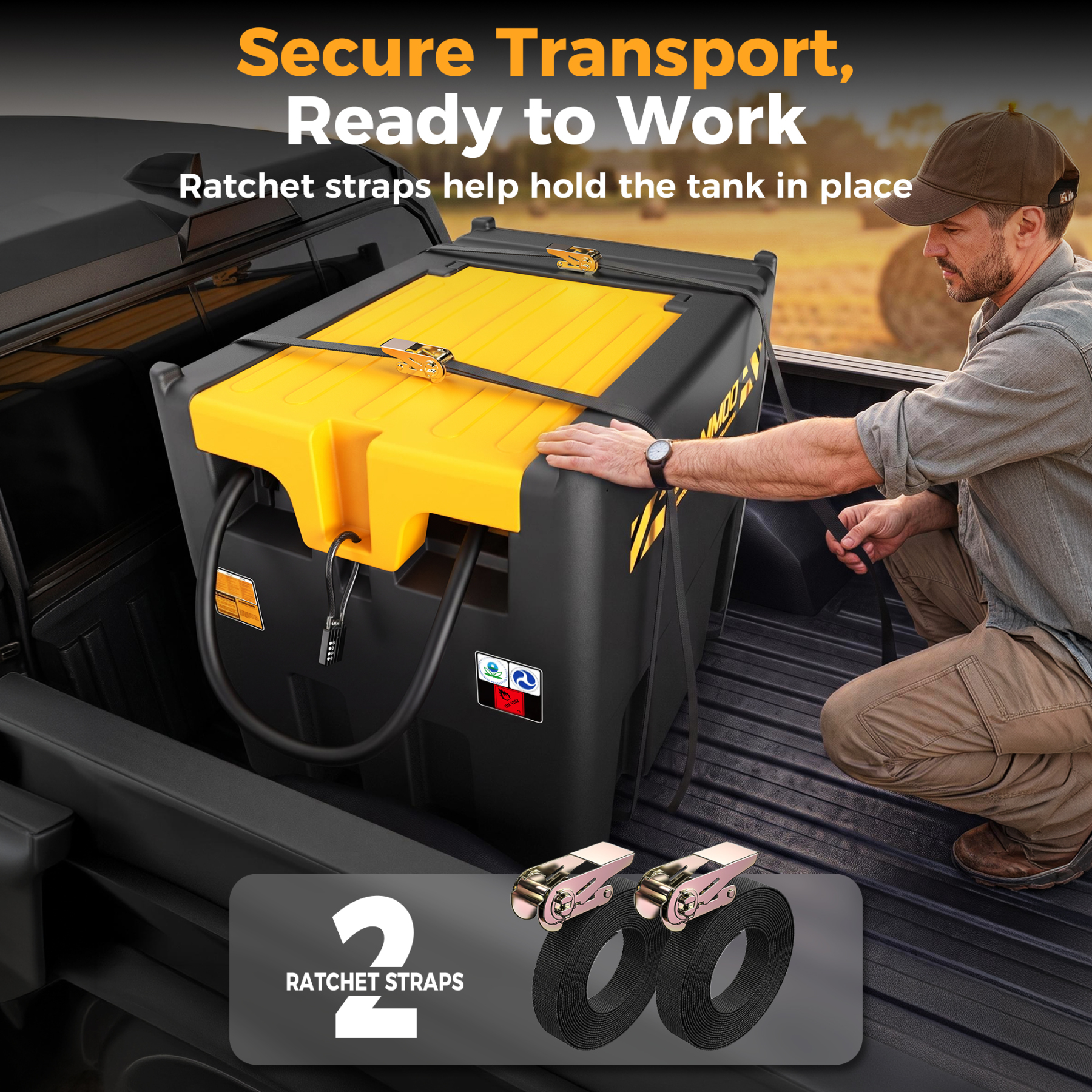 CAMMOO Real 116 Gallon Portable Gasoline Fuel Transfer Tank, 12V DC