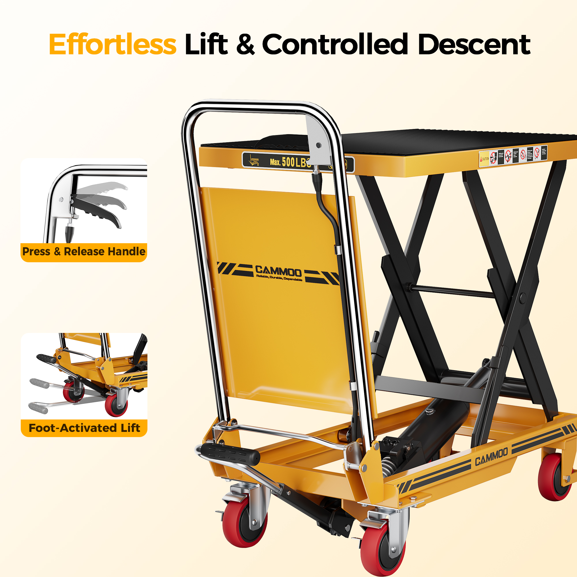 Cammoo Hydraulic Lift Table Cart LT500D